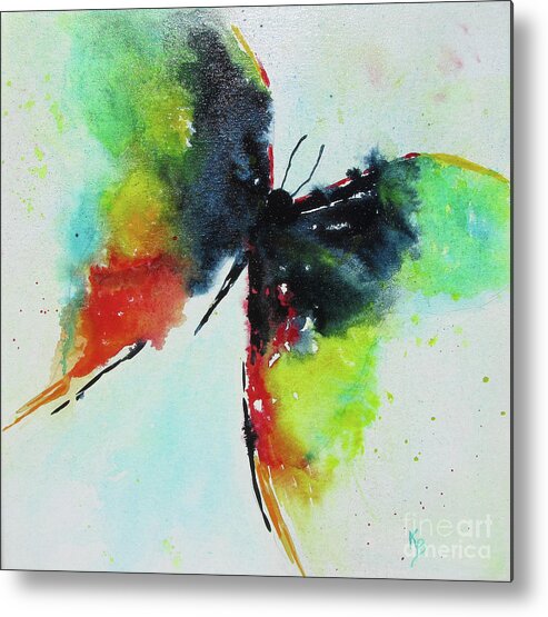 Butterfly Metal Print featuring the painting Butterfly 2 by Karen Fleschler
