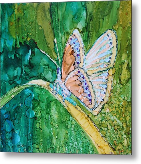 Butterfly Metal Print featuring the painting Butterfly by Ruth Kamenev