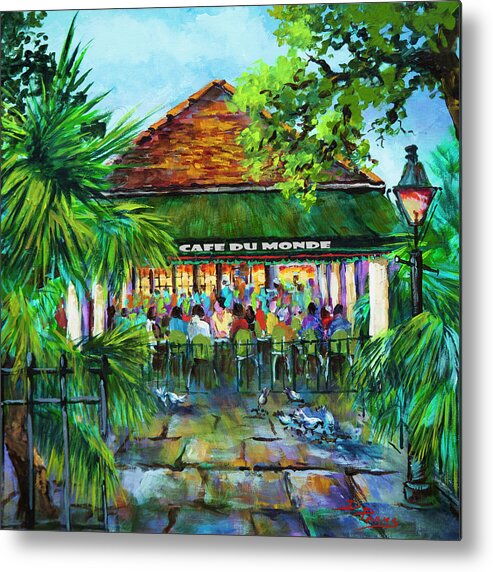 New Orleans Metal Print featuring the painting Cafe du Monde Morning by Dianne Parks