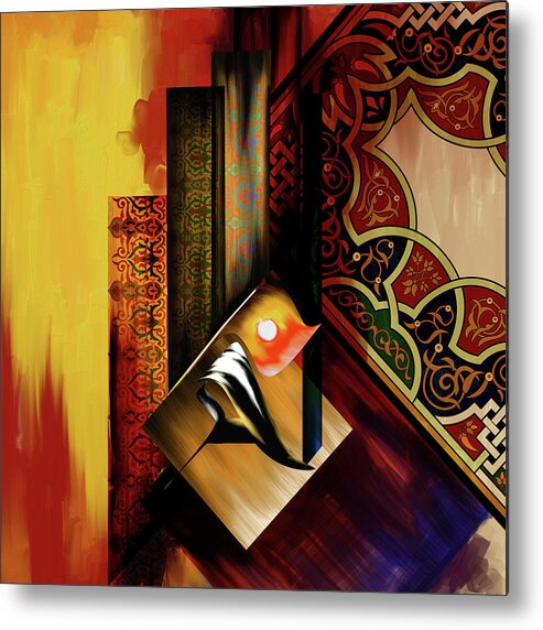 Abstract Metal Print featuring the painting Calligraphy 102 2 1 by Mawra Tahreem