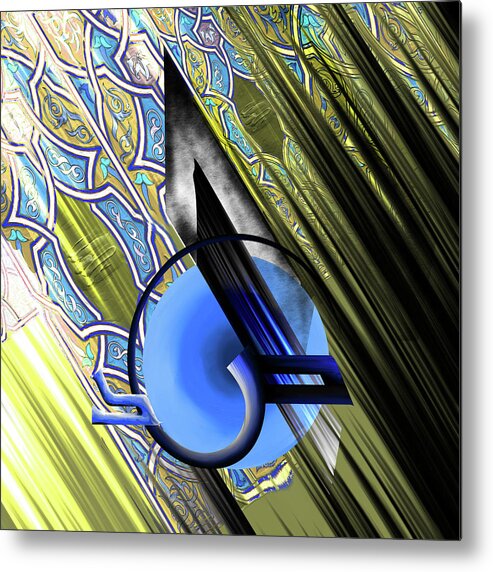 Abstract Metal Print featuring the painting Calligraphy 103 4 by Mawra Tahreem