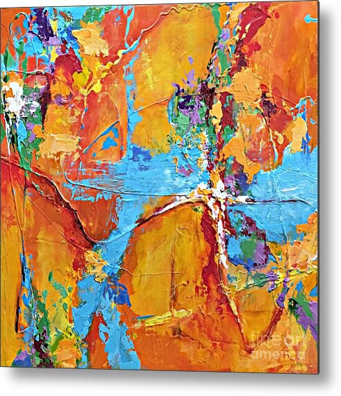 Abstract Art Metal Print featuring the painting Calling All Angels by Mary Mirabal