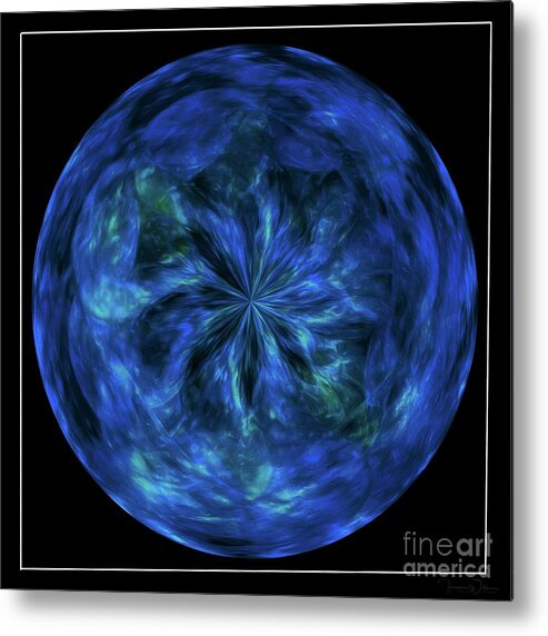 Blue Metal Print featuring the photograph Calming Blue Orb by Teresa Wilson