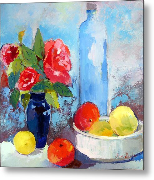  Metal Print featuring the painting Camelia by Kim PARDON