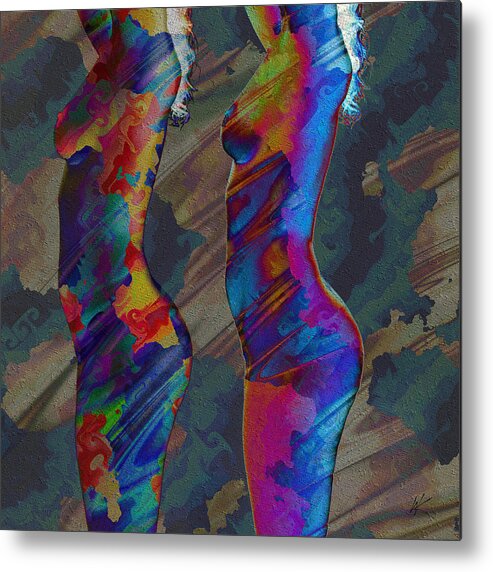 Camouflage Metal Print featuring the mixed media Camouflage by Kiki Art