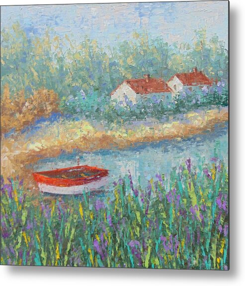 Provence Metal Print featuring the painting Canal du Midi Provence by Frederic Payet