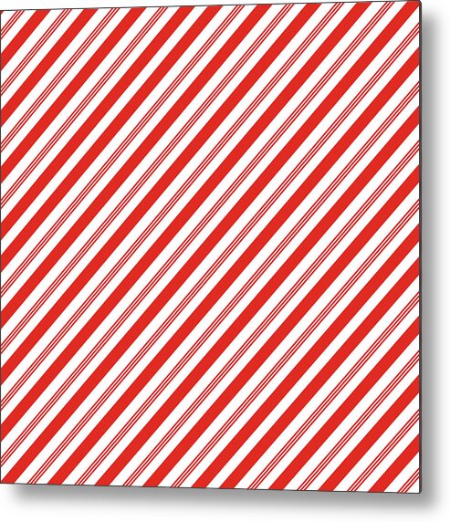 Christmas Metal Print featuring the digital art Candy Canes Stripes- Art by Linda Woods by Linda Woods