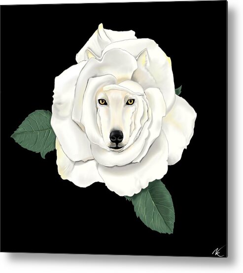 Wolf Metal Print featuring the digital art Canis Rosa by Norman Klein