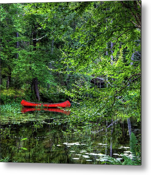 Canoe On The Shore Metal Print featuring the photograph Canoe on the Shore by David Patterson