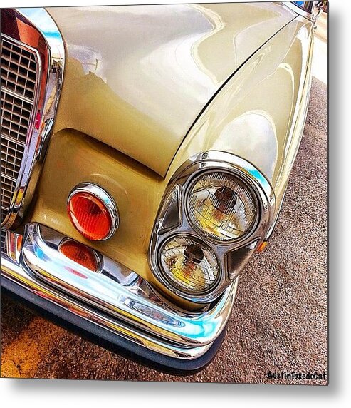 Keepaustinweird Metal Print featuring the photograph Car Corner Peek-a-boo. #carcorner by Austin Tuxedo Cat
