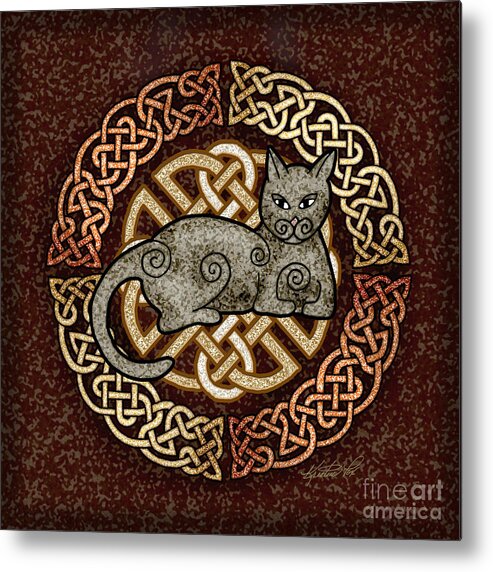 Artoffoxvox Metal Print featuring the mixed media Celtic Cat by Kristen Fox