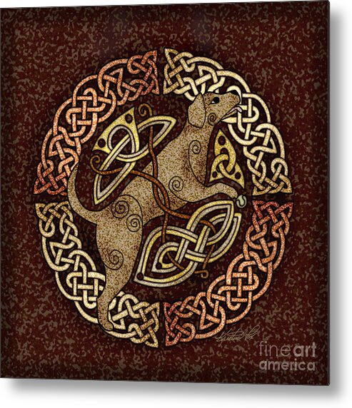 Artoffoxvox Metal Print featuring the mixed media Celtic Dog by Kristen Fox