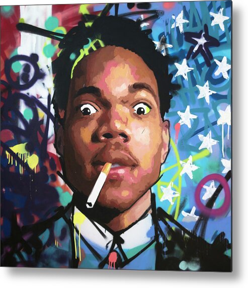 Chance The Rapper Metal Print featuring the painting Chance The Rapper by Richard Day