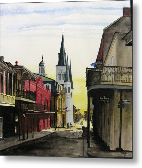Cityscape Metal Print featuring the painting Chartres Street by Tom Hefko