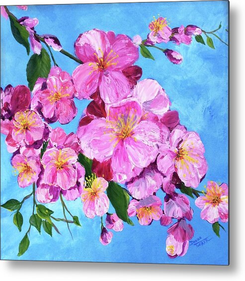Spring Metal Print featuring the painting Cherry Blossoms by Donna Tucker
