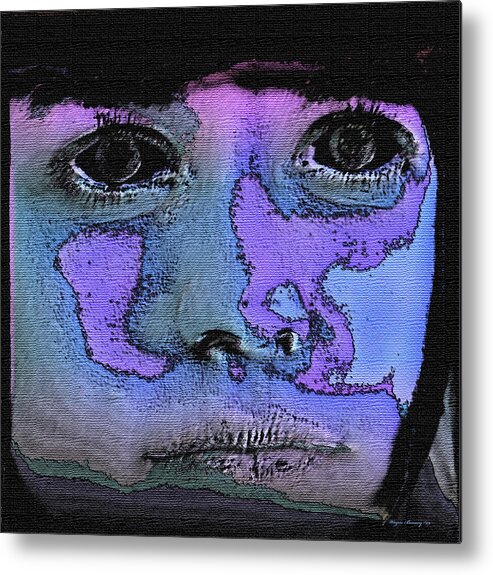Portraits Metal Print featuring the painting Child Torn by War by Wayne Bonney