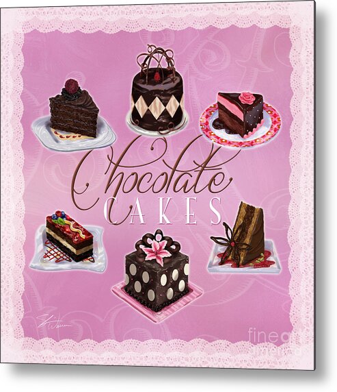 Chocolate Metal Print featuring the painting Chocolate Cakes by Shari Warren
