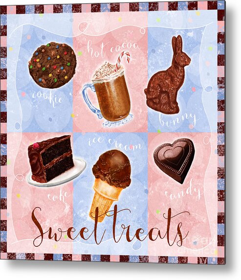 Chocolate Metal Print featuring the mixed media Chocolate Sweet Treats by Shari Warren