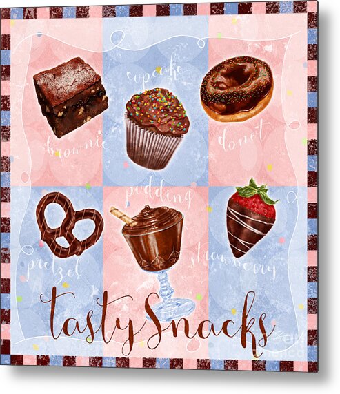 Chocolate Metal Print featuring the mixed media Chocolate Tasty Snacks by Shari Warren