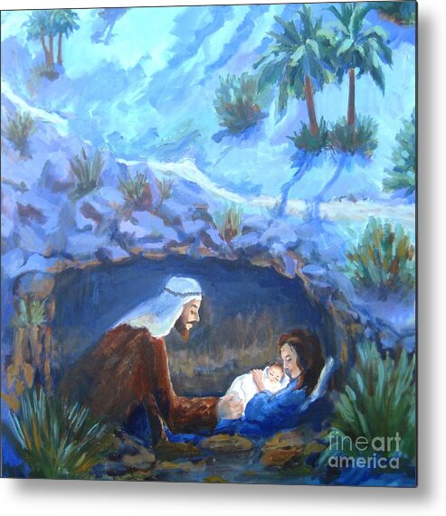 Modern Painting Metal Print featuring the painting And Unto Us A Son is Given by Maria Hunt