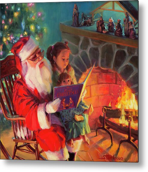 Christmas Metal Print featuring the painting Christmas Story by Steve Henderson