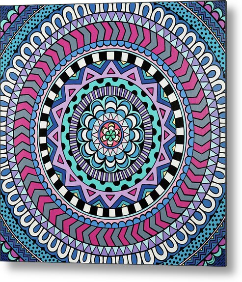 Mandala Metal Print featuring the painting Purple Mandala by Beth Ann Scott