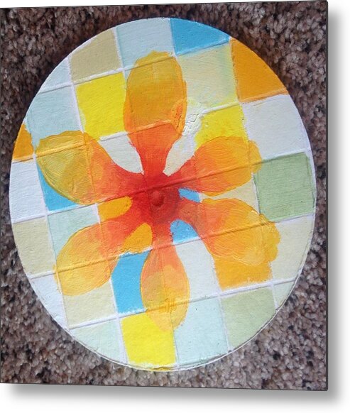 Petals Metal Print featuring the painting Circle for Daud by Suzanne Giuriati Cerny