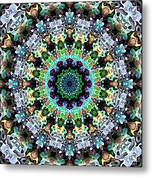 Mandala Metal Print featuring the digital art Circle of Colorful Symmetry by Phil Perkins