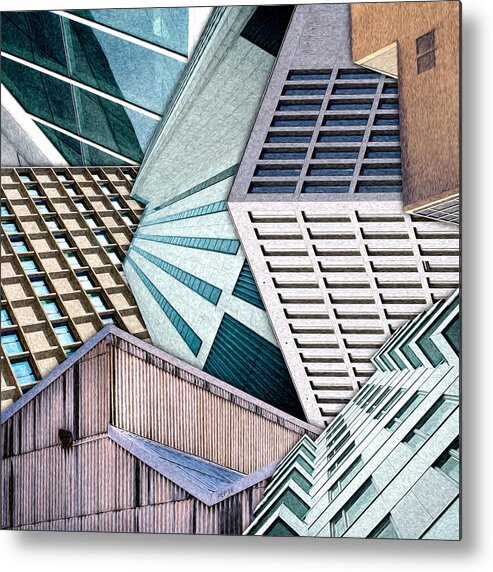 City Metal Print featuring the photograph City Buildings Abstract by Phil Perkins