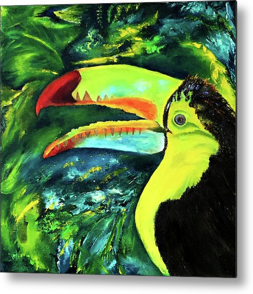 Wildlife Metal Print featuring the painting Clara's Toucan by Terry R MacDonald
