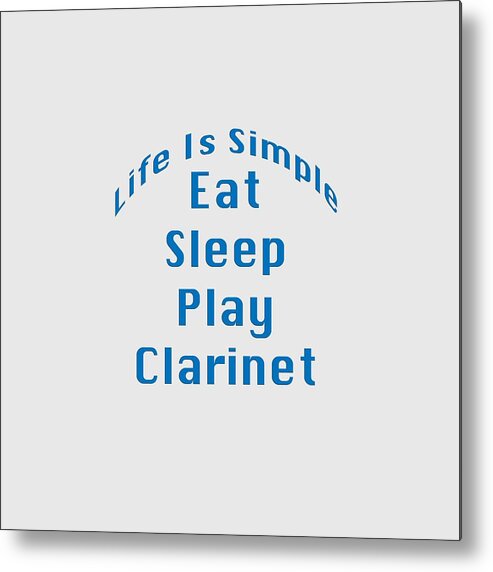 Life Is Simple Eat Sleep Play Clarinet; Clarinet; Orchestra; Band; Jazz; Clarinet Musician; Instrument; Fine Art Prints; Photograph; Wall Art; Business Art; Picture; Play; Student; M K Miller; Mac Miller; Mac K Miller Iii; Tyler; Texas; T-shirts; Tote Bags; Duvet Covers; Throw Pillows; Shower Curtains; Art Prints; Framed Prints; Canvas Prints; Acrylic Prints; Metal Prints; Greeting Cards; T Shirts; Tshirts Metal Print featuring the photograph Clarinet Eat Sleep Play Clarinet 5512.02 by M K Miller