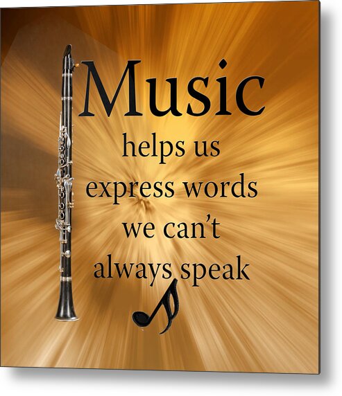 Clarinet Music Expresses Words Metal Print featuring the photograph Clarinets Expresses Words by M K Miller