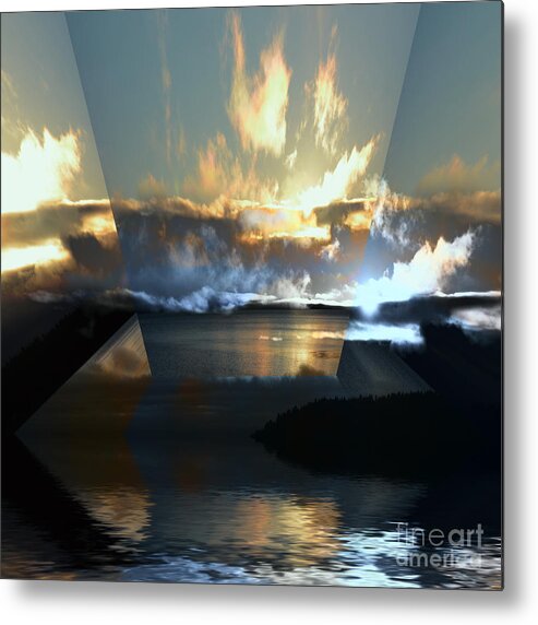 Clouds Metal Print featuring the photograph Cloud Reflections 6 by Elaine Hunter