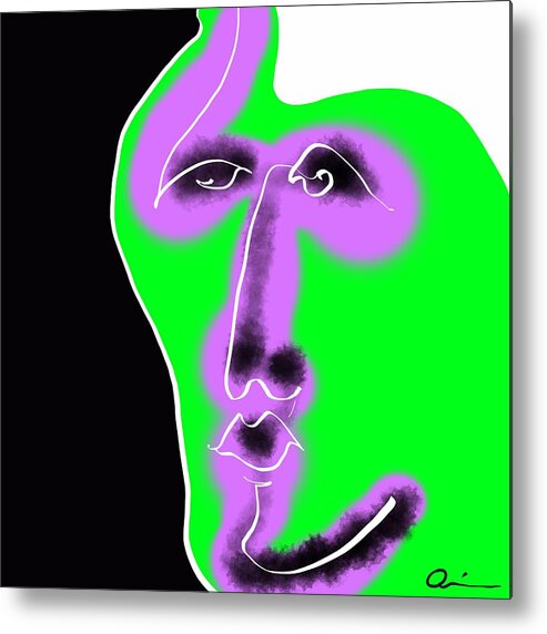 Face Metal Print featuring the digital art Clown 2 by Jeffrey Quiros