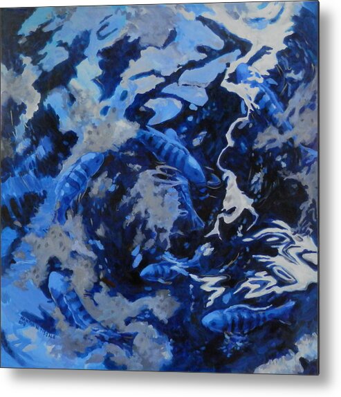 Blue Metal Print featuring the painting Cobalt #2 by Martha Tisdale