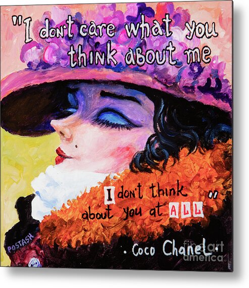 Figurative Metal Print featuring the painting Coco Chanel by Igor Postash