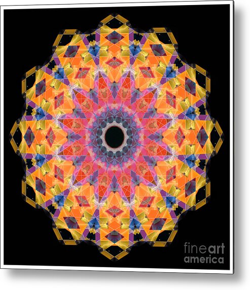 Mandala Metal Print featuring the digital art Color Line 1 by Kathy Strauss
