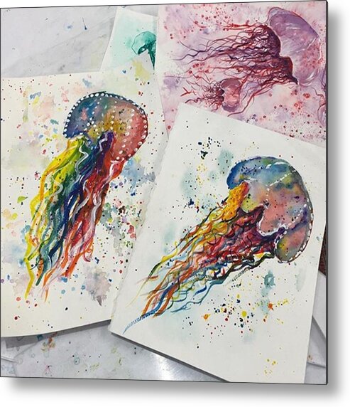 Maui Metal Print featuring the photograph Colorful Jellyfish Acrylic Paintings by Darice Machel McGuire