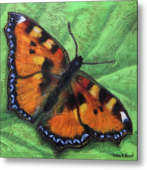 Eugene Metal Print featuring the painting Tortoiseshell Butterfly by Tara D Kemp