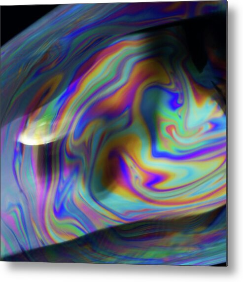 Abstract Metal Print featuring the photograph Colorful Soap Swirls by Jim DeLillo
