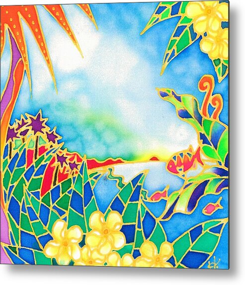 Tropics Metal Print featuring the painting Colorful tropics 1 by Hisayo OHTA