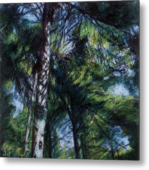 Pine Metal Print featuring the painting Colors of Green by Susan Sarabasha