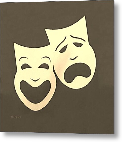 Comedy And Tragedy Metal Print featuring the photograph COMEDY n TRAGEDY SEPIA by Rob Hans
