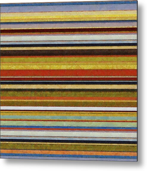 Textured Metal Print featuring the digital art Comfortable Stripes Vl by Michelle Calkins