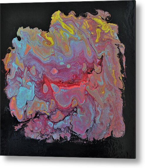 Abstract Metal Print featuring the painting Concentrate by Sandy Dusek