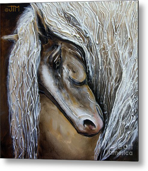 Horse Metal Print featuring the painting Contemplative by Jonelle T McCoy