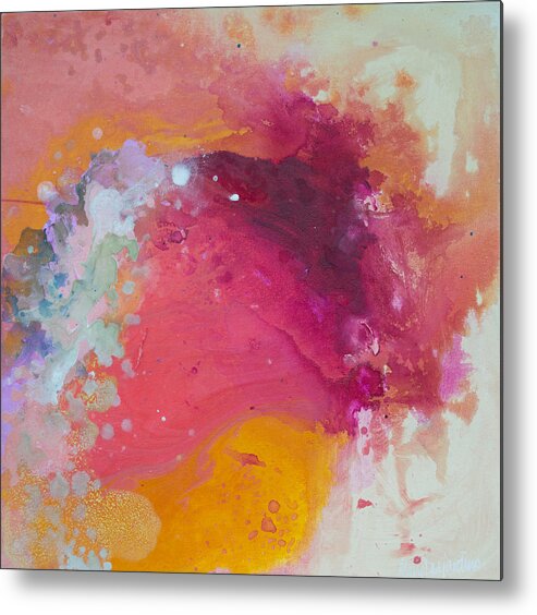 Abstract Metal Print featuring the painting Controlled Chaos by Claire Desjardins