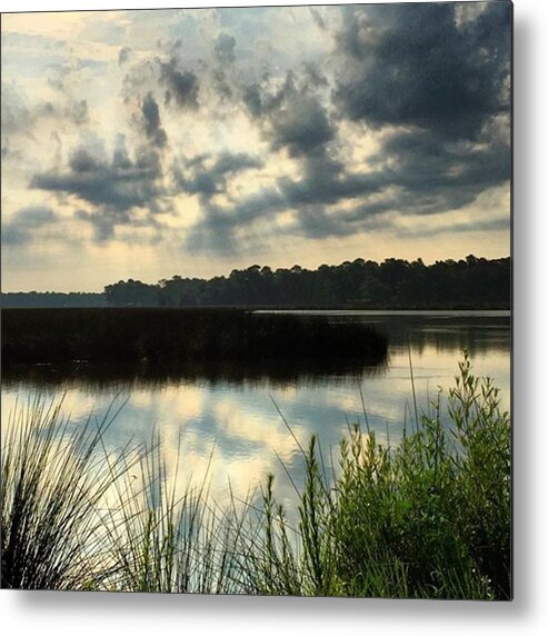 Cloudscape Metal Print featuring the photograph Cool Rays Coming Down This Morning At by Joan McCool