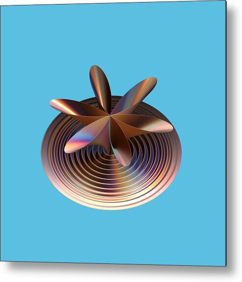 Digital Metal Print featuring the digital art Copper Tones by Linda Phelps
