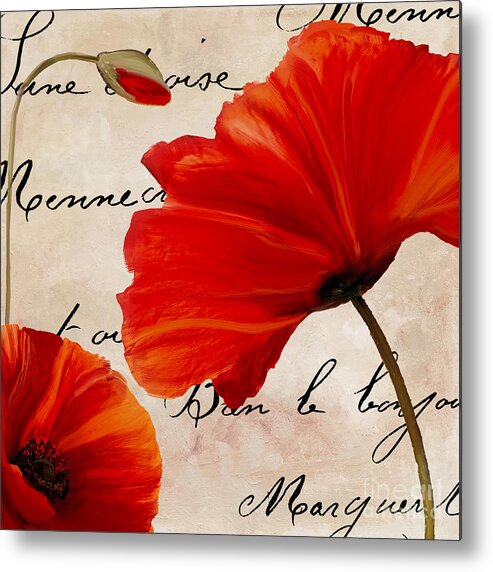 Poppies Metal Print featuring the painting Coquelicots Rouge II by Mindy Sommers